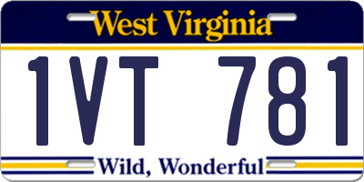 WV license plate 1VT781
