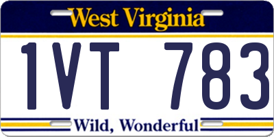 WV license plate 1VT783
