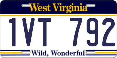WV license plate 1VT792