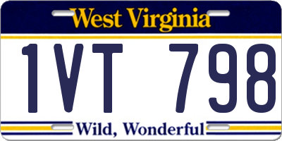 WV license plate 1VT798