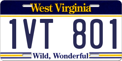 WV license plate 1VT801