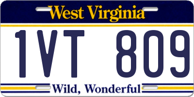 WV license plate 1VT809