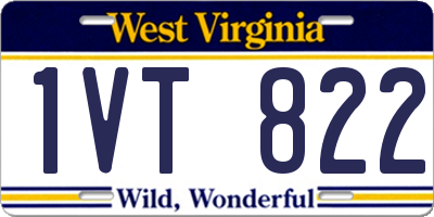 WV license plate 1VT822