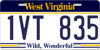 WV license plate 1VT835