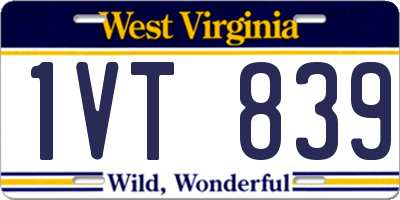 WV license plate 1VT839