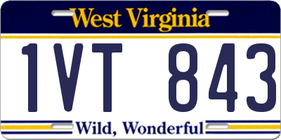 WV license plate 1VT843
