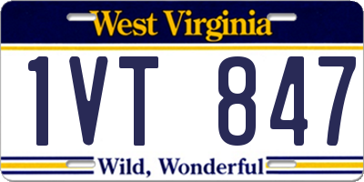 WV license plate 1VT847