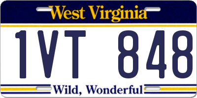 WV license plate 1VT848