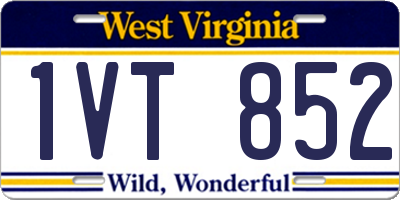 WV license plate 1VT852