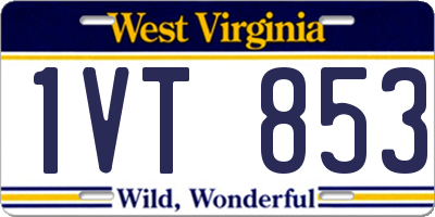 WV license plate 1VT853