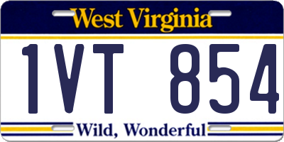 WV license plate 1VT854