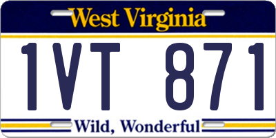 WV license plate 1VT871