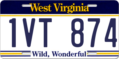 WV license plate 1VT874