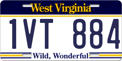 WV license plate 1VT884