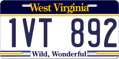 WV license plate 1VT892