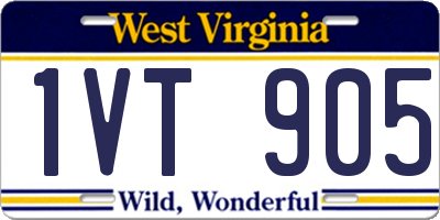 WV license plate 1VT905
