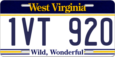 WV license plate 1VT920