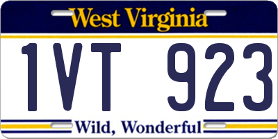 WV license plate 1VT923