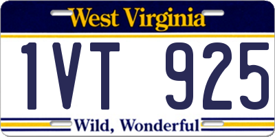 WV license plate 1VT925