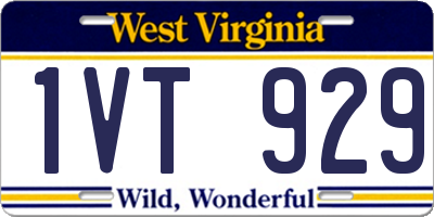 WV license plate 1VT929