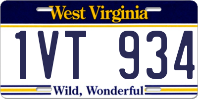 WV license plate 1VT934