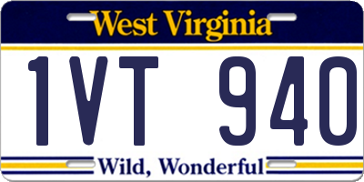 WV license plate 1VT940