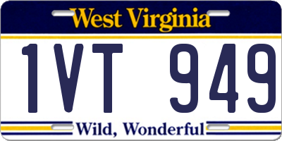 WV license plate 1VT949