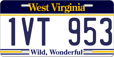 WV license plate 1VT953
