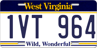 WV license plate 1VT964