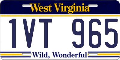 WV license plate 1VT965