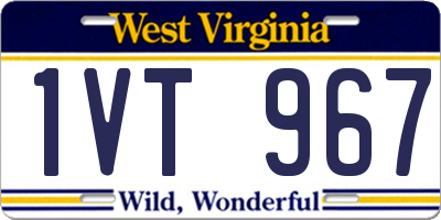 WV license plate 1VT967
