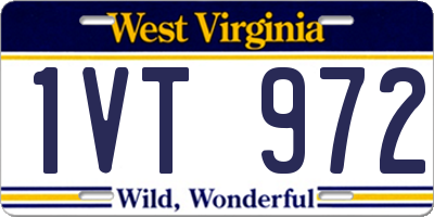 WV license plate 1VT972