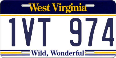 WV license plate 1VT974