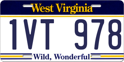 WV license plate 1VT978