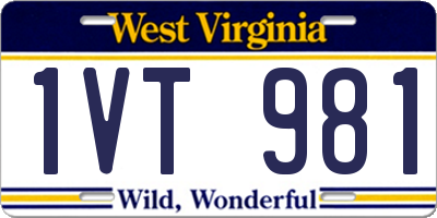 WV license plate 1VT981