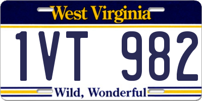 WV license plate 1VT982