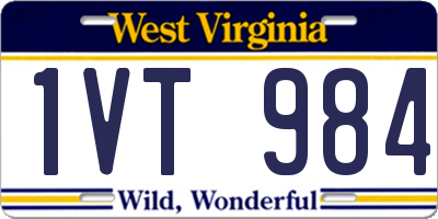 WV license plate 1VT984