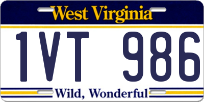 WV license plate 1VT986