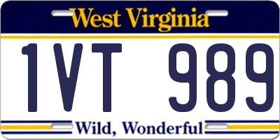 WV license plate 1VT989