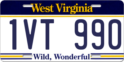 WV license plate 1VT990