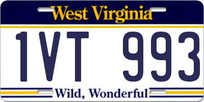 WV license plate 1VT993