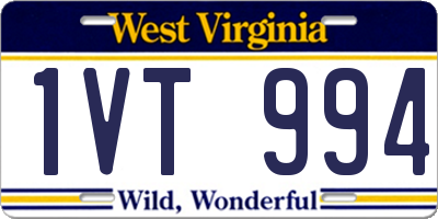 WV license plate 1VT994