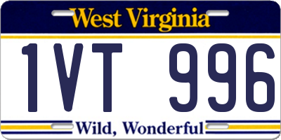 WV license plate 1VT996