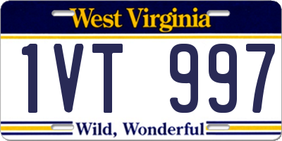 WV license plate 1VT997