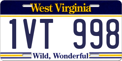WV license plate 1VT998