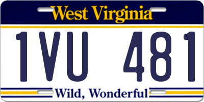 WV license plate 1VU481