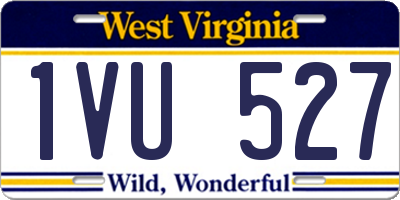 WV license plate 1VU527