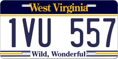 WV license plate 1VU557