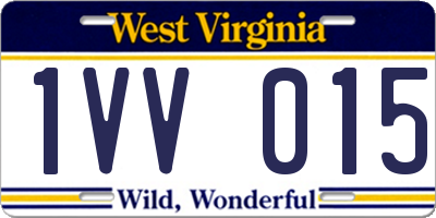 WV license plate 1VV015