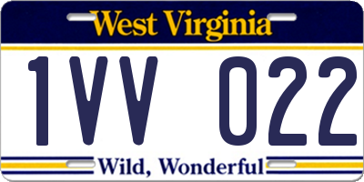WV license plate 1VV022